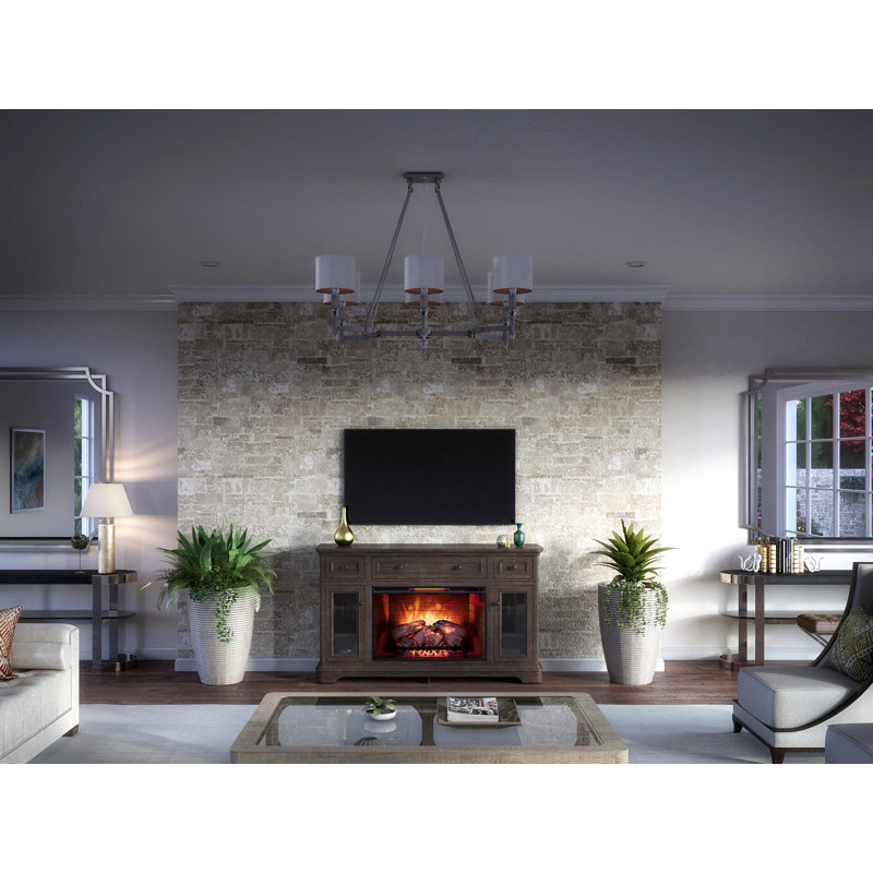 Scott Living Fontana TV Stand for TVs up to 72" with Electric Fireplace